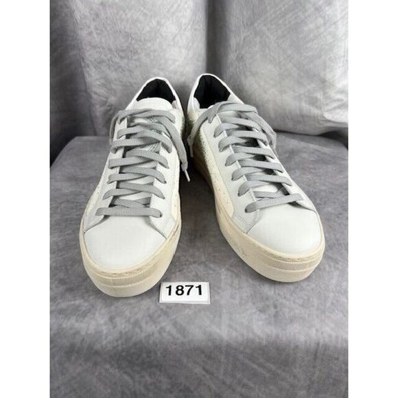 P448 "Thea" Sneaker in Galu w/Rhinestones (Cream/Gray) Sz US - 8.5, Eu - 39 - Picture 2 of 9
